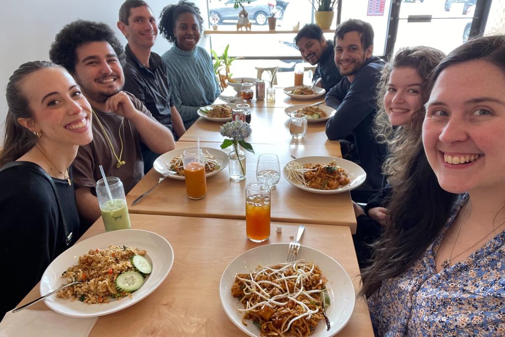 Lab lunch for Olivia's last day - February 2024