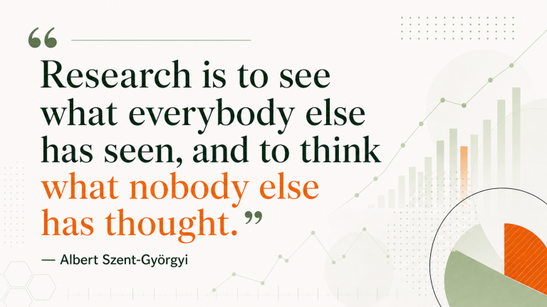 Albert Szent-Gyorgyi quote Research is to see what everybody else has seen, and to think what nobody else has thought.