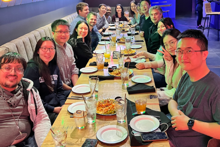 Gao Lab group sharing Thanksgiving dinner