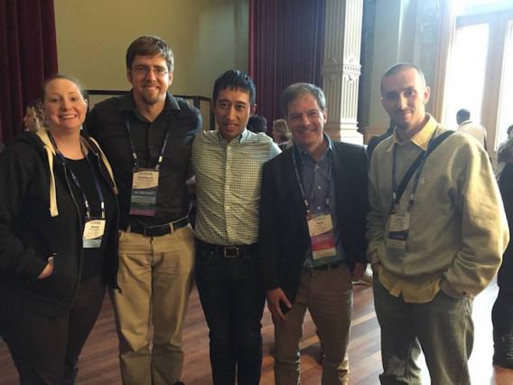 Former lab members with Dr. Corey in Leiden, Holland