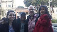 Laura, Lee, Mila and Rolf outside