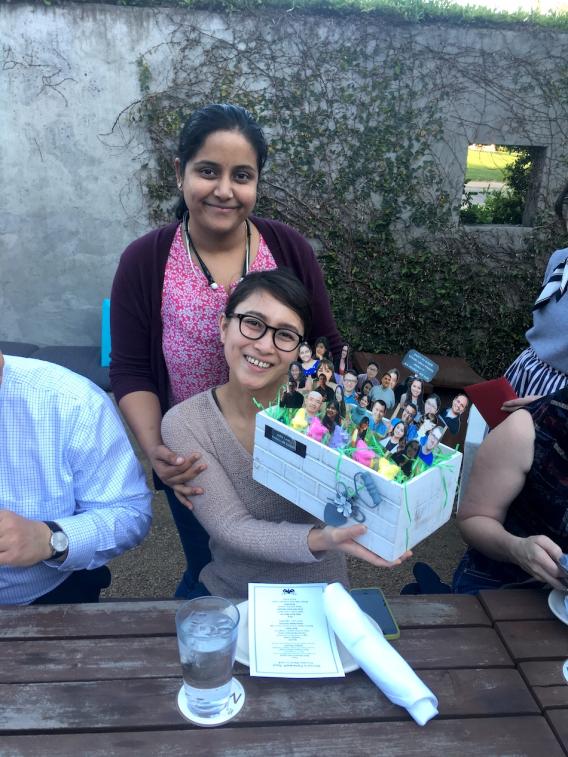 Shino Murakami' at her Going Away Party, 2018, with another lab member