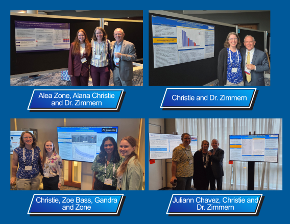 Top left: Alea Zone, Alana Christie and Dr. Zimmern Top right: Christie and Dr. Zimmern Bottom left: Christie, Zoe Bass, Gandra and Zone Bottom right: Juliann Chavez, Christie and Dr. Zimmern