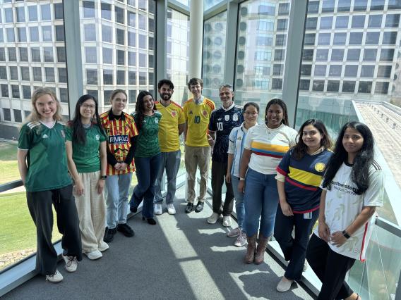 D'Orso Lab team sport their World Cup team jerseys