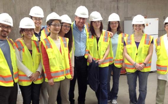 Team celebrating the construction of their lab