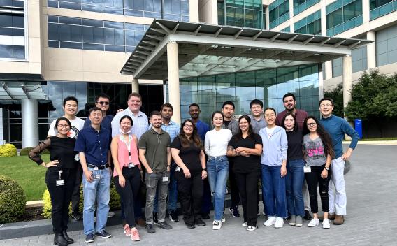 Gao Lab team gathered in front of Texas de Brazil