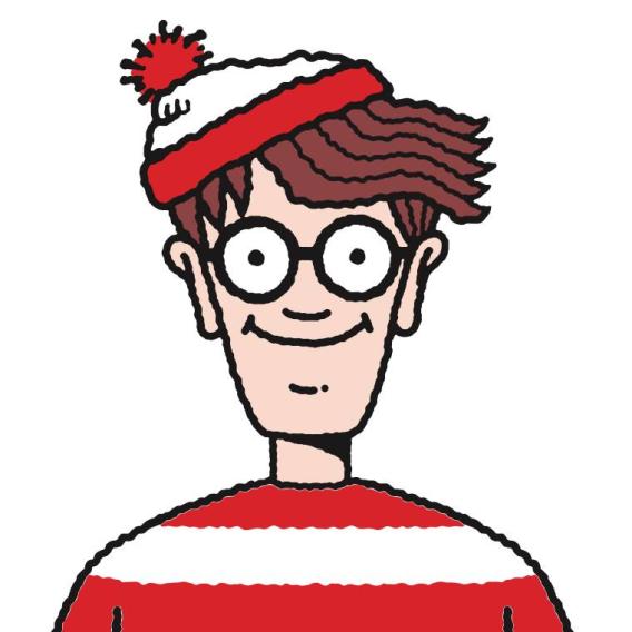 Cartoon of Waldo from the "Where's Waldo" cartoons.