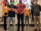 Conrad Lab  group wearing protective masks, 2020