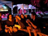 2010 St Kitts microRNA Meeting - four lab members sitting poolside at night