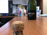 A bottle of champagne (and cork) for Anna's qualifications