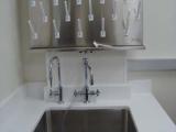 Sink and hanging rack in New Lab
