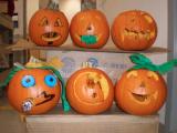 Six carved and decorated pumpkins