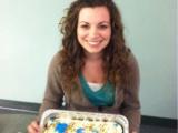 Sarah showing her birthday cake
