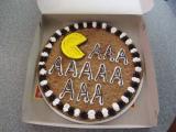 Birthday cookie with Pacman decoration, "AAAAAAAAAAA"