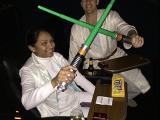 The Force Awakens - lab members in costumes at the movie theater