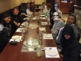The Force Awakens - lab members in costumes at dinner