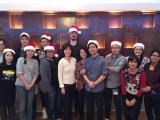 Lab team at holiday lunch and welcome for Ben and Sophia