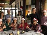 Lab team at Holiday lunch, 2015