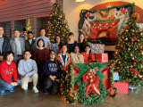 Lab team at Holiday lunch, 2021