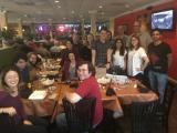 Group of people at restaurant table
