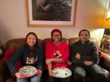 2022 lab holiday party - Jacqueline, Kenya, and Omar