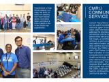 a collage of images and text about the CMRU community service at Calvert Place Men's Shelter