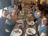 Lab dinner to celebrate Caitlin's dissertation defense.