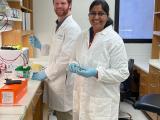 James and Surbhi working in lab