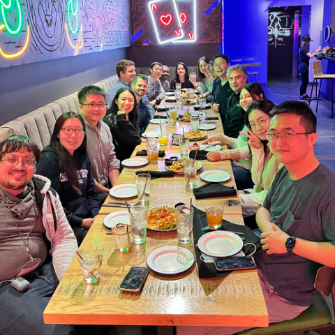 Gao Lab group sharing Thanksgiving dinner