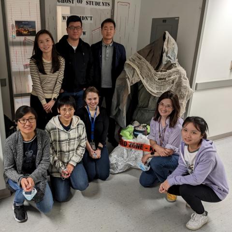 The Zhong Lab wins 3rd place for the Halloween door decorating contest