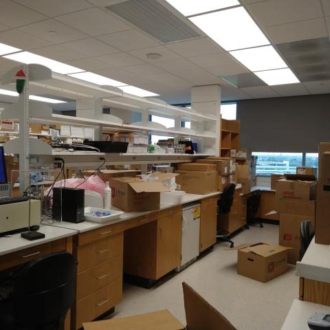 lab full of boxes